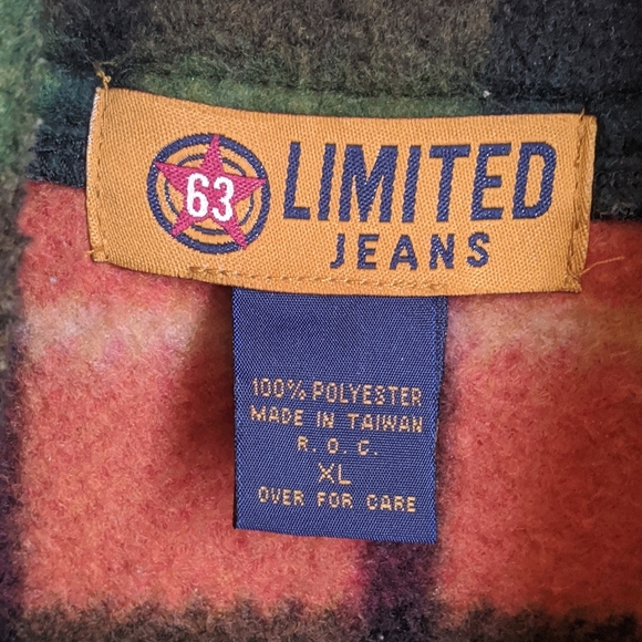 Vintage 90s Limited Multicolor Plaid Longsleeve Half-Zip Fleece Pullover - Picture 9 of 16